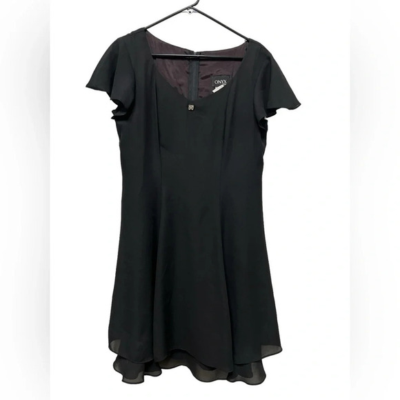 Vintage Onyx black mini sleek dress - Picture 1 of 3